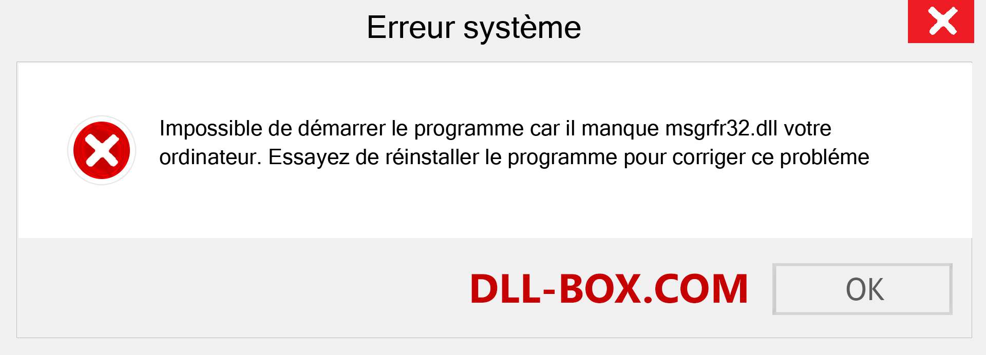 Le fichier msgrfr32.dll est manquant ?. Télécharger pour Windows 7, 8, 10 - Correction de l'erreur manquante msgrfr32 dll sur Windows, photos, images