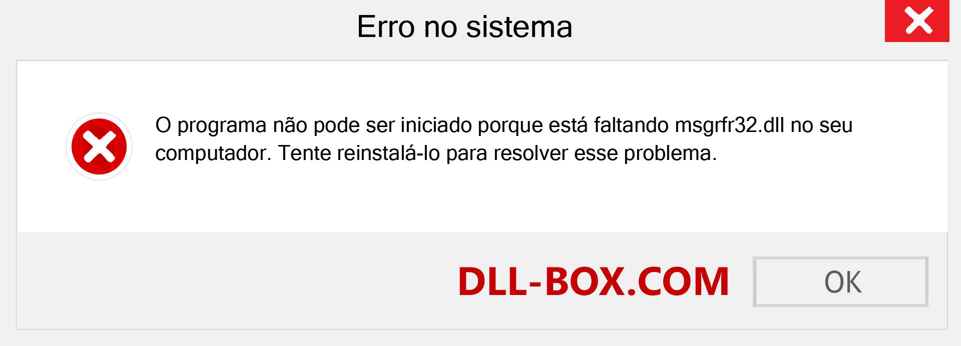 Arquivo msgrfr32.dll ausente ?. Download para Windows 7, 8, 10 - Correção de erro ausente msgrfr32 dll no Windows, fotos, imagens